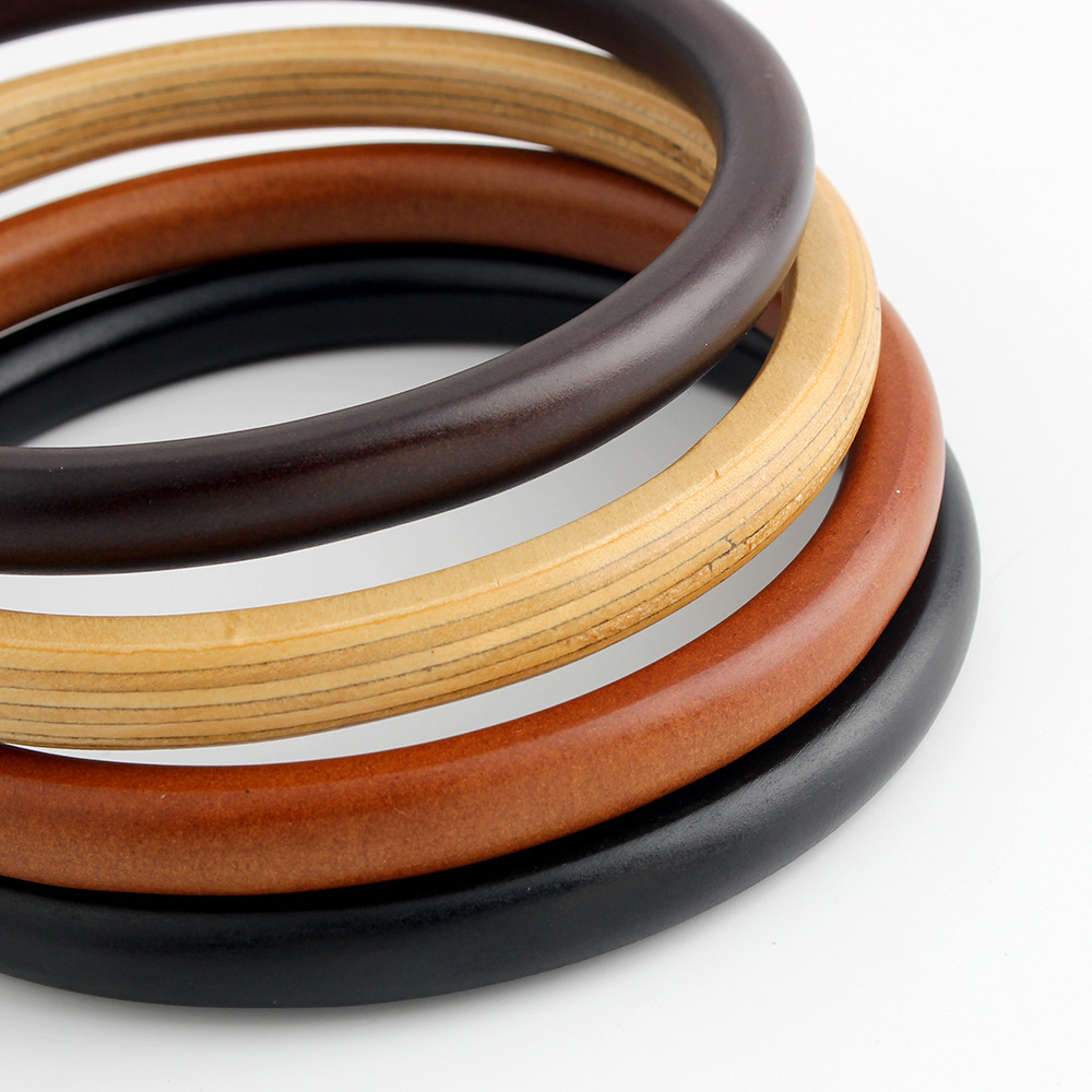 Fábrica de suministro directo de bolsas de gancho redondas de madera 14CM mangas de anillo de madera 11CM accesorios de bolsas