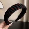 Red black headband with bow