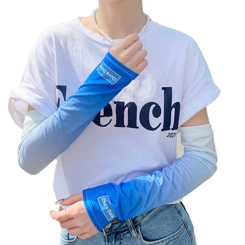 Sun protection gradient ice sleeve summer women's anti-UV arm sleeves ins trendy thin style when going out to drive and ride sunshade