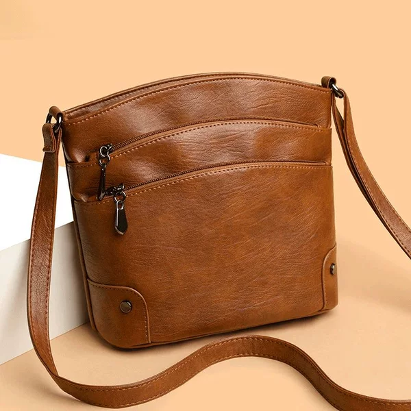 2025 New Multi-layer Bucket Bag Crossbody Bag Vintage Shoulder Bag Fashionable All-match Multifunctional Crossbody Bag