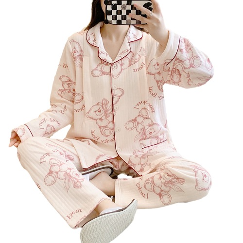New Autumn/Winter Postpartum Nursing Set with Air Cotton Feeding Layer, Maternity Pajamas Set Homecoming Pajamas Sleepwear