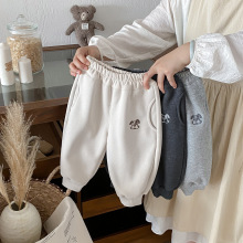 点兮2025秋冬新款婴幼儿加绒加厚卡通休闲裤宝宝洋气百搭韩版卫裤