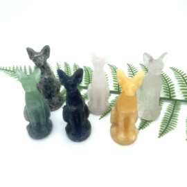 天然水晶雕刻埃及猫粉水晶摆件 办公室家居桌面工艺品摆件批发