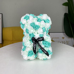 跨境永生花玫瑰熊抖音同款抱抱熊生日情人节礼物渐变混色泡沫小熊