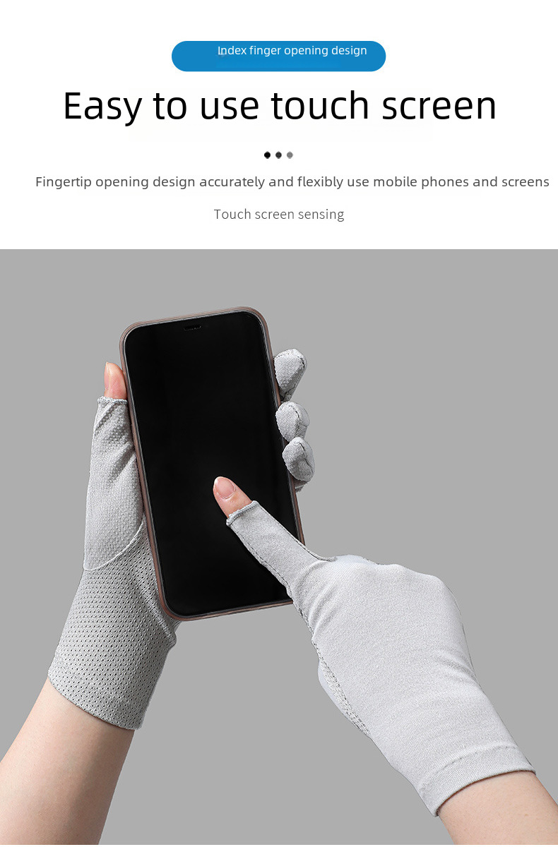 7094 Spring, Summer and Autumn Women's Thin Lace Exposure Finger Leakage Finger Riding Driving Riding Ride UV Protection Sunscreen Gloves_maomaolike.com