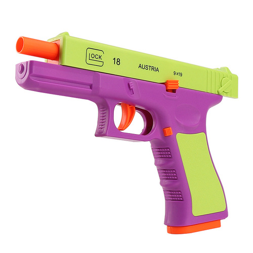 Internet celebrity 3D gravity carrot gun dual-mode mechanical burst shell launcher pistol male decompression toy gun