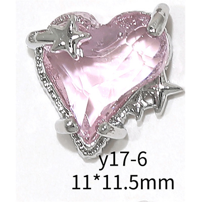 En línea popular LZ estrella mango circón joyería de uñas al por mayor amor cadena arco Rosa diamante decoración de uñas