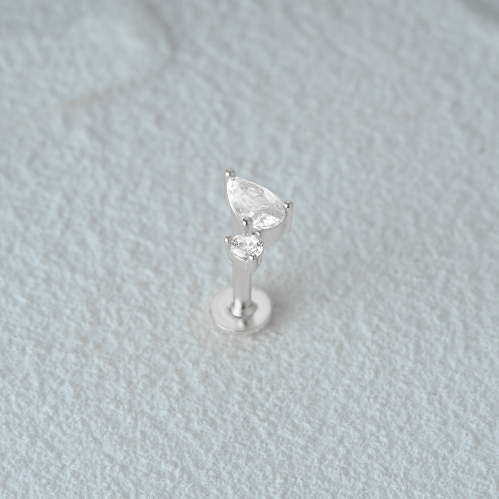 2g Weight Zircon Inlay Material Ear Studs Classification 1 Piece Quantity Daily Occasion 925 Sterling Silver Material Geometric Pattern Women's Gender Plating Design Simple Style Style 1 Piece Ear Cartilage Rings & Studs Simple Style Geometric 925 Sterling Silver Plating Zircon 25