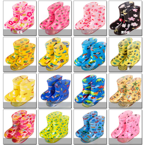 Children's rain boots, rainbow design for girls—exported to Japan, cute student water boots for boys, sourced directly from the manufacturer.