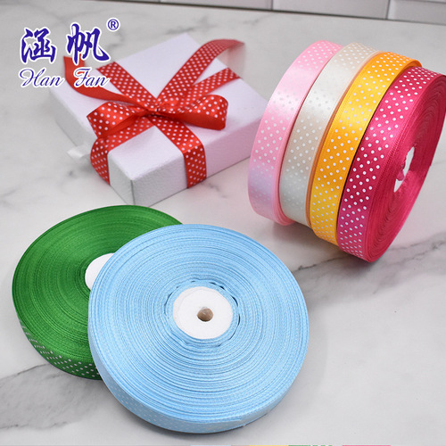 Ribbon printed dots, raindrop ribbons, handmade bow ribbons, flower gift box polka dot encrypted ribbons