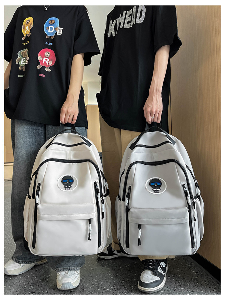 Unisex Solid Color Nylon Zipper Fashion Backpack School Backpack display picture 7