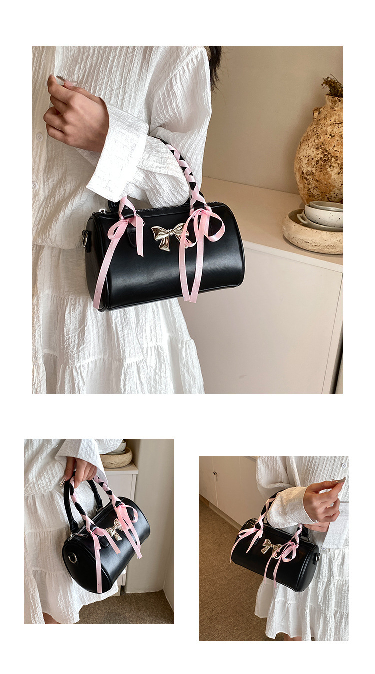 Women's Medium Pu Leather Bow Knot Elegant Zipper Crossbody Bag display picture 3