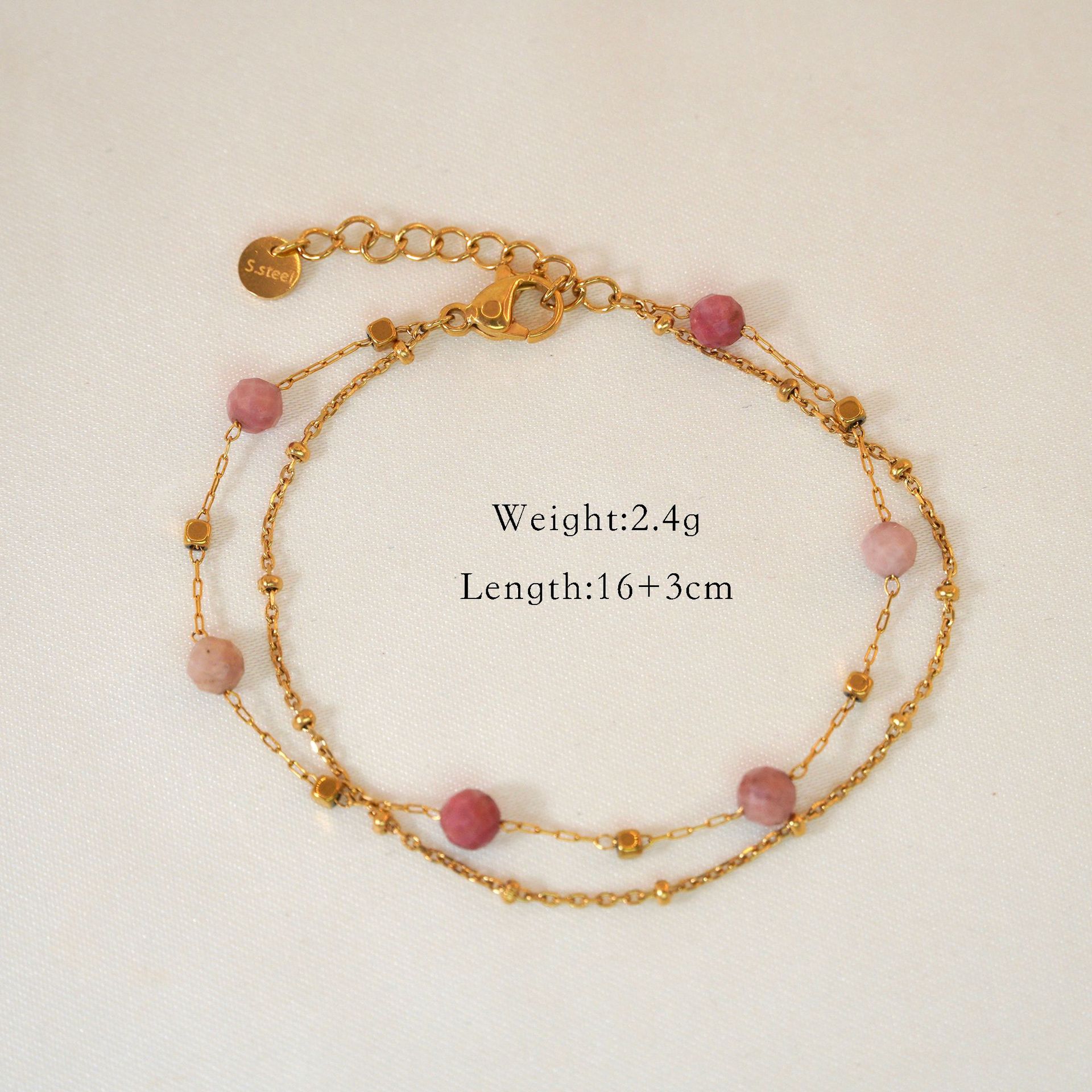Unisex Gender Simple Style Geometric Natural Stone Titanium Steel Bracelets In Bulk