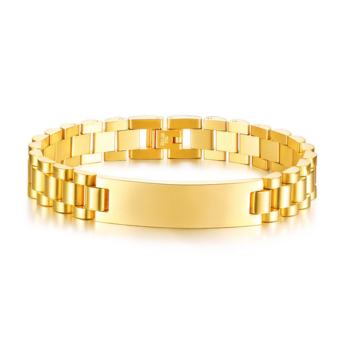 bangles wholesale jewelry titanium steel men's curved bracelet with engraving watch strap for couples and women stainless steel BR-409