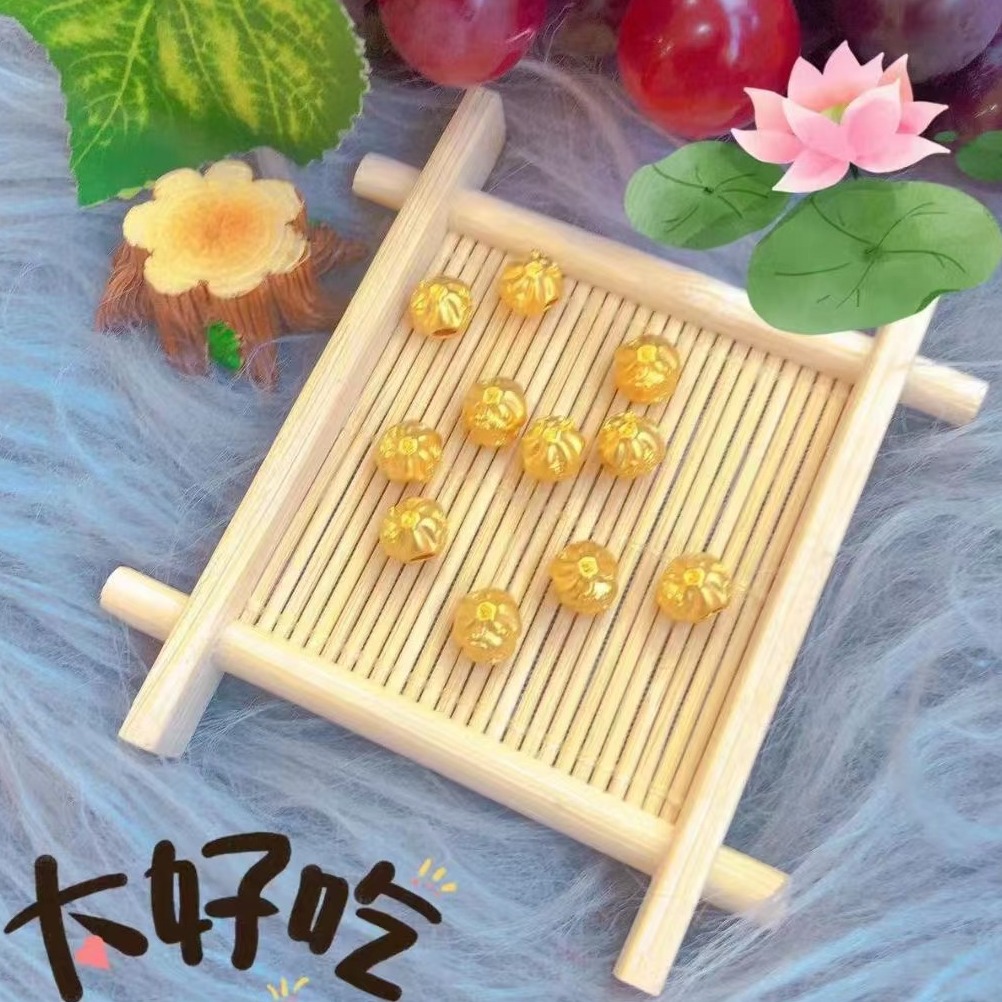 黄金999足金新款一笼小笼包挂坠3D硬金本命年生肖龙黄金手绳