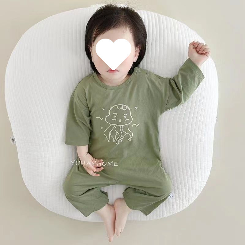 ベビージャンプスーツ春と夏の新しい純綿ベビー薄いハーレム子供のアンチキックキルト寝袋空調服ホーム服|undefined