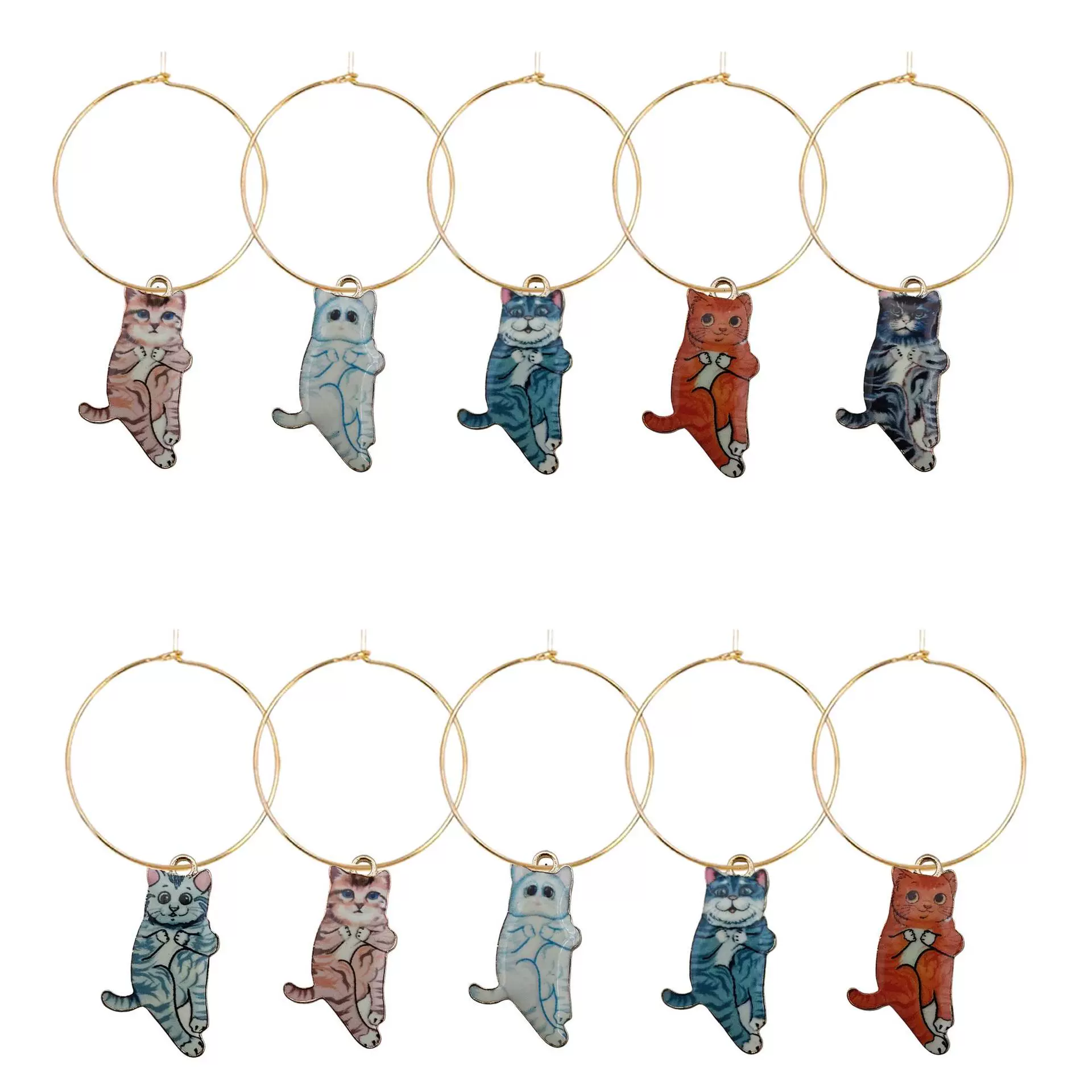 Милый кот из сплава, капающий маслом, подвеска из сплава шин, бокал для вина, украшение для вечеринки, украшение для вечеринки