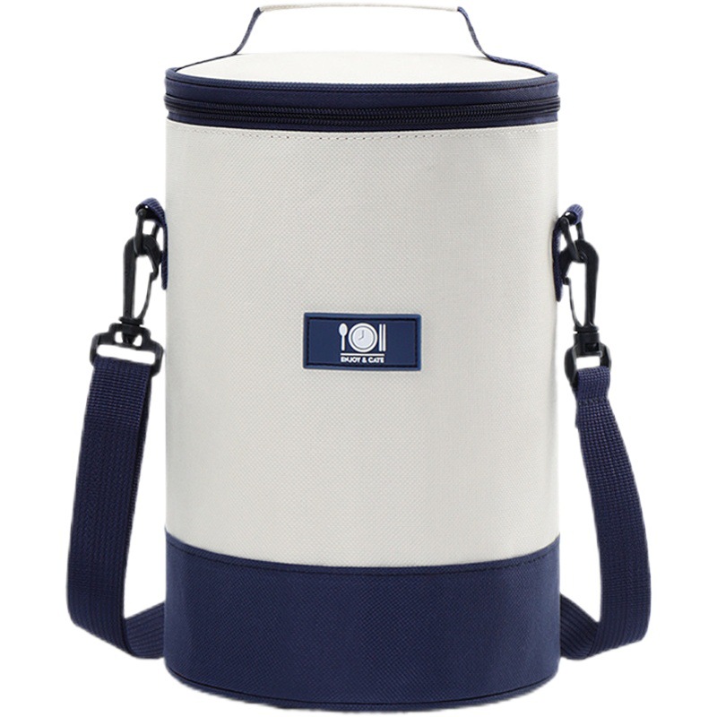 Bolsa redonda para lonchera, papel de aluminio grueso, gran capacidad, impermeable, bolsa para lonchera portátil, bolsa aislante, adecuada para acampar y desplazarse.