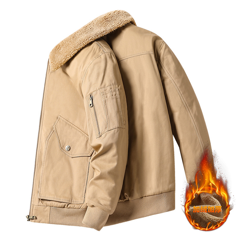 Comercio exterior transfronterizo chaqueta de hombre Amazon chaqueta cálida de invierno de hombre con chaqueta casual de solapa de algodón