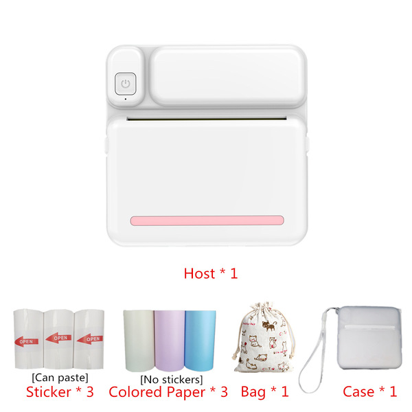 C19 pink+3 volumes color paper+3 rolls of non -dry glue+cloth bag+protective cover