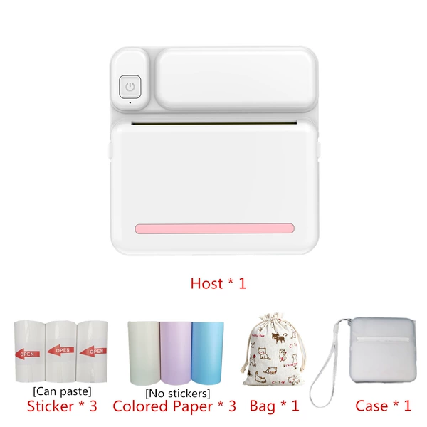 C19 pink+3 volumes color paper+3 rolls of non -dry glue+cloth bag+protective cover