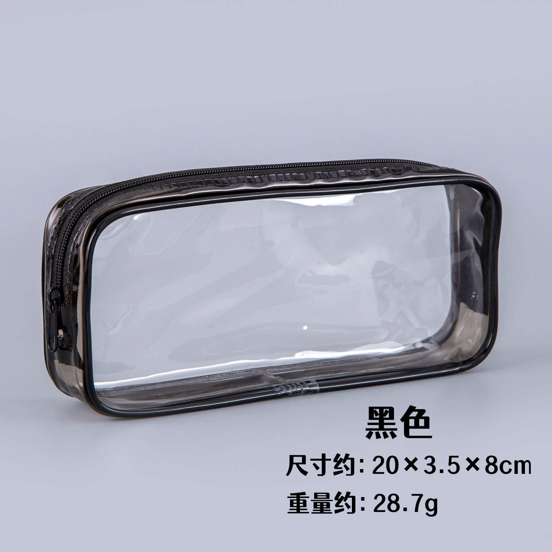 Bolsa de lápiz transparente simple japonesa para estudiantes de almacenamiento de gran capacidad bolsas de lápiz de PVC transparentes bolsas de maquillaje portátiles