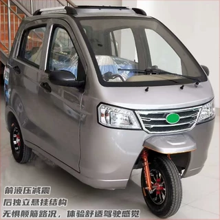 可上牌有目录成人电动三轮车/封闭式小型家用代步接送学生电瓶车
