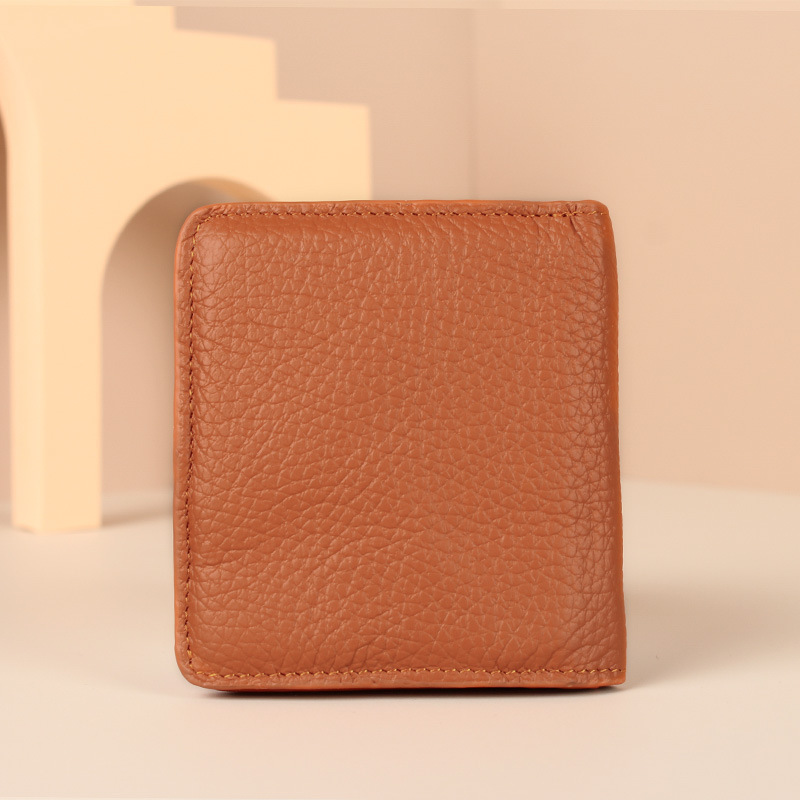 Primera capa de cuero genuino monedero multifuncional anti-robo cepillo pequeña tarjeta de cambio bolsa de gran capacidad de almacenamiento transfronterizo bolso de las mujeres al por mayor