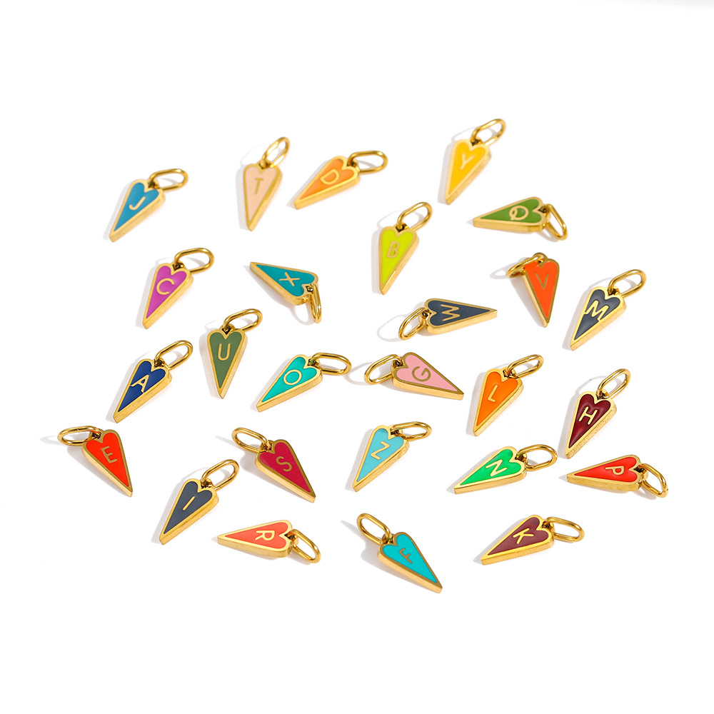 1g Weight Pendant Jewelry Making Type DIY Ornament Accessories Classification 1 Piece, 1 Set Quantity 304 Stainless Steel Material Letter Pattern All Seasons Season Polished Finish Enamel Design Simple Style, Classic Style Style 1 Piece 1 Set 304 Stainless Steel Letter Polished Pendant DIY Ornament Accessories 2