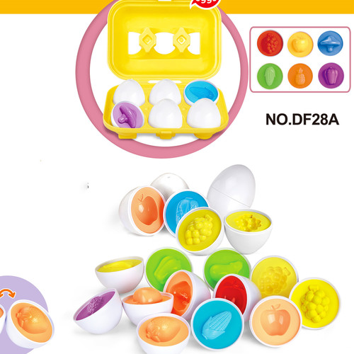 Amazon 6PCS Matching Egg Color Shape Matching Smart Egg Easter Detachable Simulated Egg Gacha