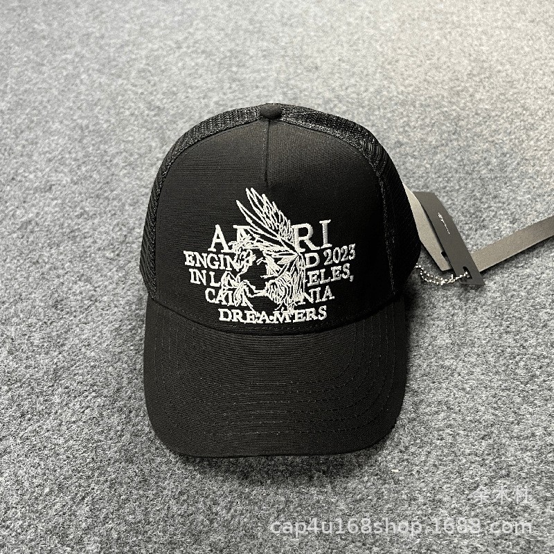 AMIRI estilo de calle para hombres y mujeres con el mismo sombrero de béisbol tendencia de protección solar sombrero de béisbol bordado de verano un cabello