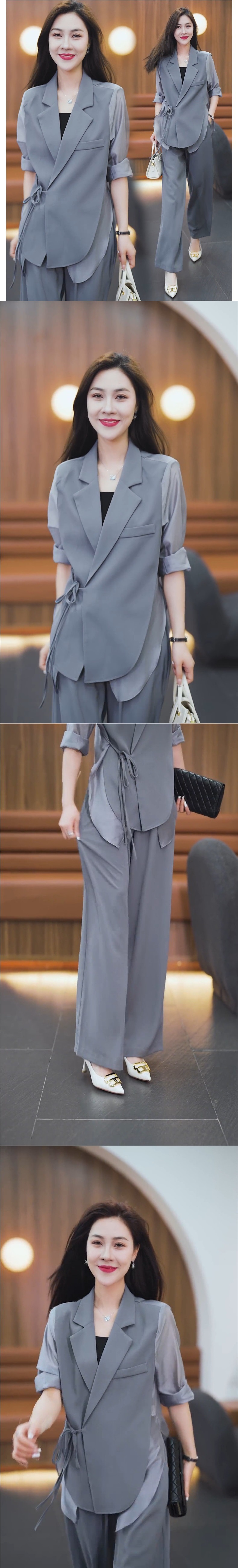 Elegan And Youhful High-end Fashion Sui For Women, Popular Sunscreen Jacke Wih Maching Pans, Sylish Wo-piece_ecoleips.com