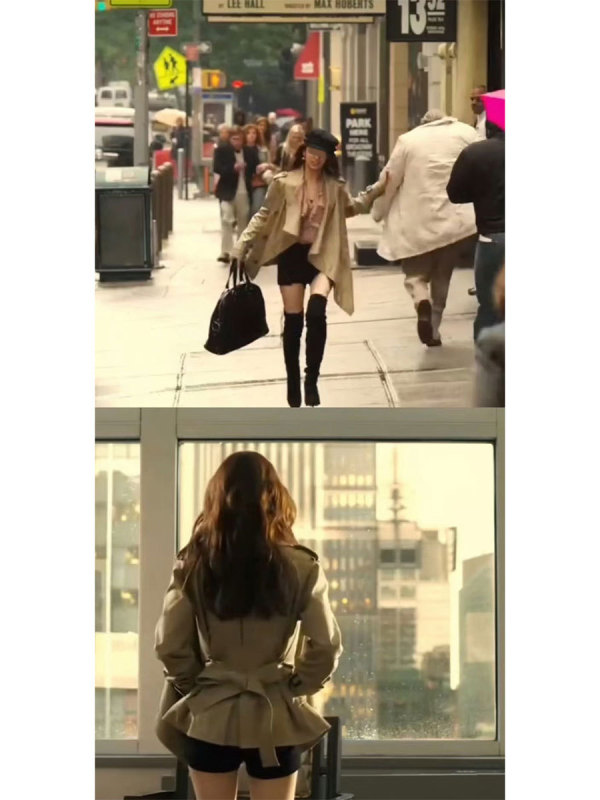 早安樊樊「北川景子」正肩立领英伦风/不规则中短款风衣外套女秋|undefined