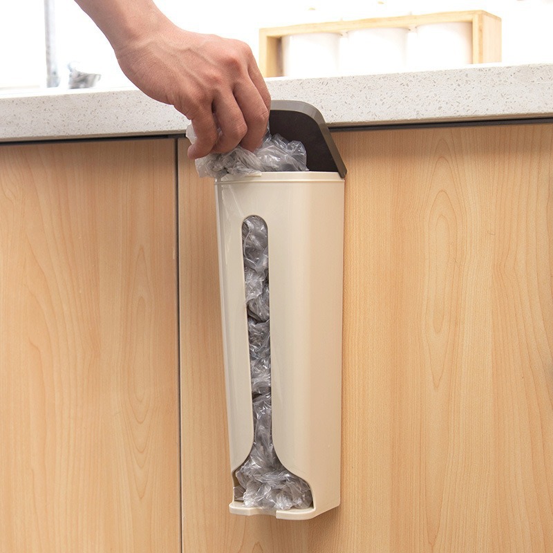 Caja de almacenamiento de bolsas de basura cocina colgada en la pared tipo pared doméstica bolsa de extracción grande caja de almacenamiento de bolsas de plástico de gran capacidad