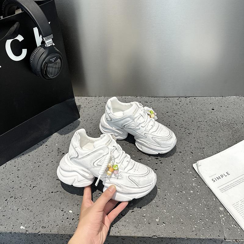 厚底增高小个子老爹鞋女2025秋季新款个性设计轻便系带运动休闲鞋|undefined