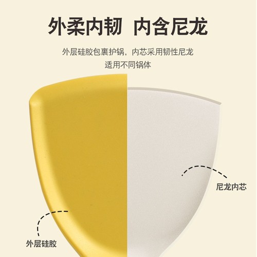 Amazon Silicone Kitchen Utensil Set 7 Pieces Nordic Minimalist Cooking Kitchen Tools Leaky Spatula and Ladle Stir-Fry Spoon Set