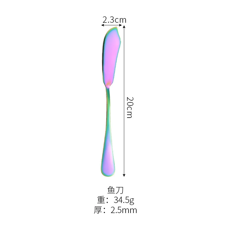 Amazon 1010 stainless steel tableware fantasy colored knife and fork tablet suit