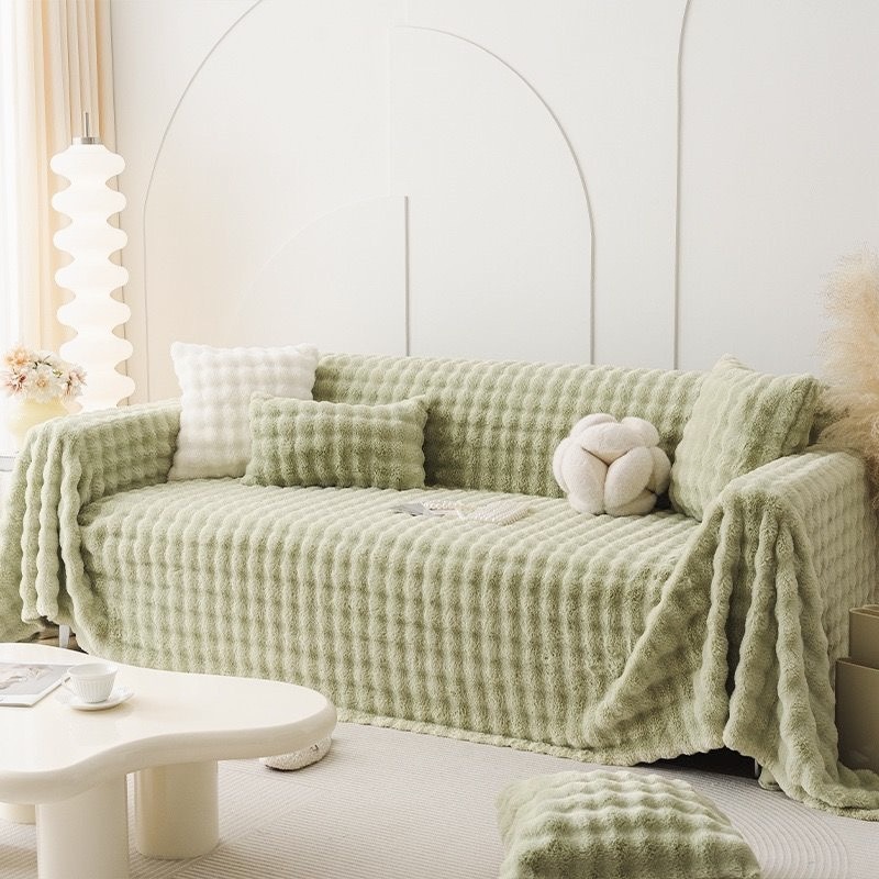 Luz de lujo imitación de conejo mantas de peluche mantas de siesta casuales de oficina dormitorio doble invierno grueso sofá mantas cálidas