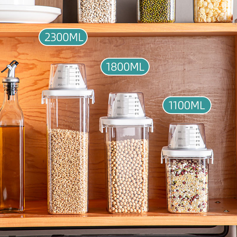 Cross-border labeled scale rice bucket household food-grade rice and millet storage box grain sealed jar flour storage tank