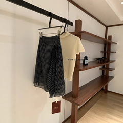 【WGWE】7141#广州十三行女装2025秋装新款休闲高腰A字中裙半身裙