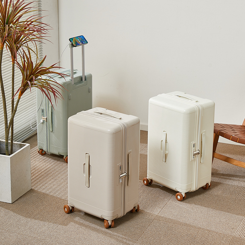 Cross-border 24-inch universal wheel suitcase with 37% split handle 20inch silent wheel password lock suitcase for students and travel