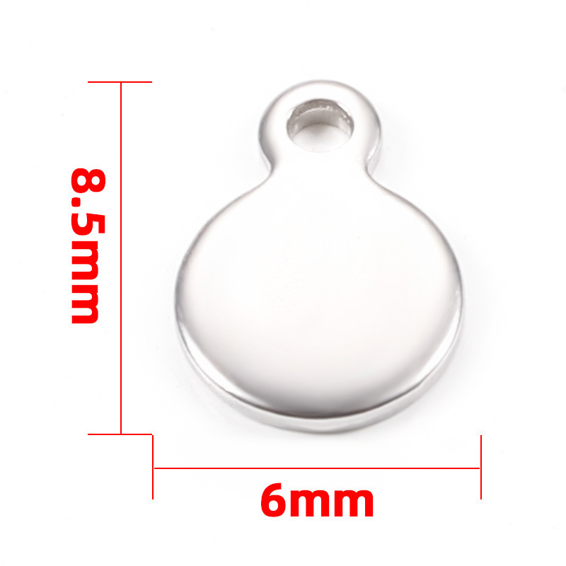 24g Weight Pendant Jewelry Making Type 8.5*6mm Jewelry Making Size 8.5*6mm 304 Stainless Steel Solid Color Pendant