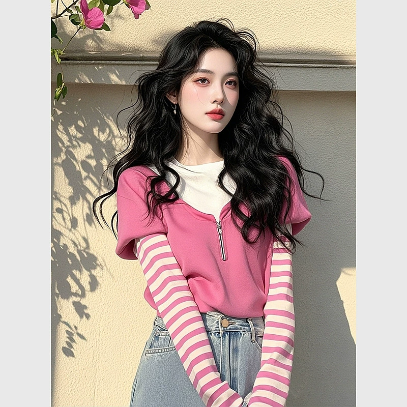 Сексуальный фуксии набор, длинные рукава