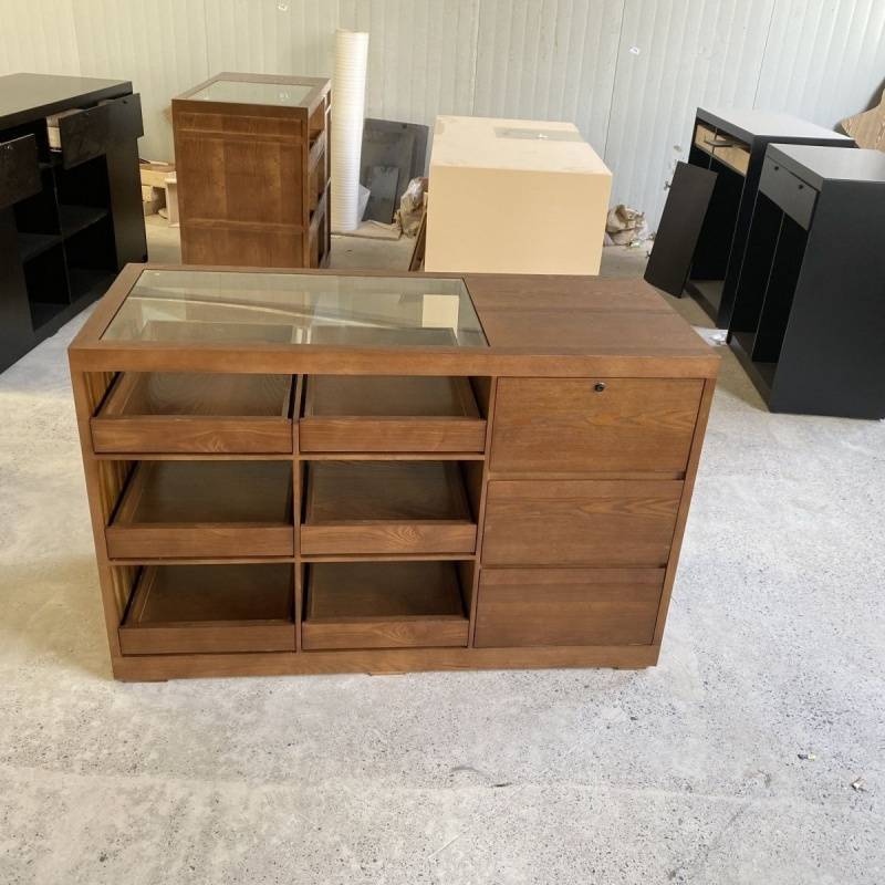 服装店收银台吧台玻璃中岛台展示桌储物柜店铺柜台流水台接待批发