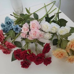 7頭のダイヤモンドのバラのシミュレーションの花の小売単一の家庭の結婚祝いの装飾の道具の結婚式は造花の乾いた花を配置します。