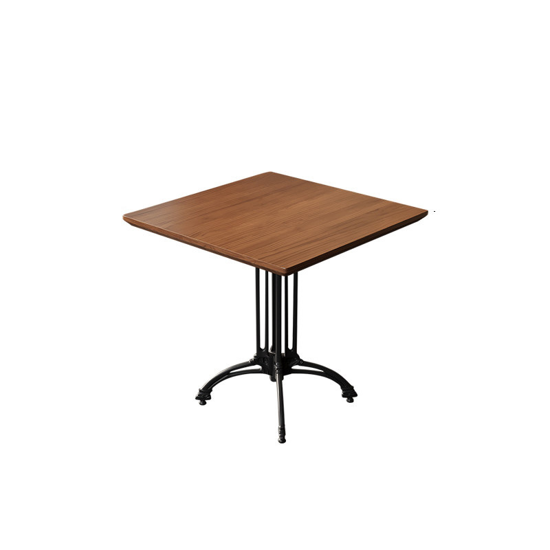 Mesa de comedor de madera sólida de hierro forjado Comedor de comedor Comedor de comida rápida Comedor de mesa larga Mesa de café de hotel
