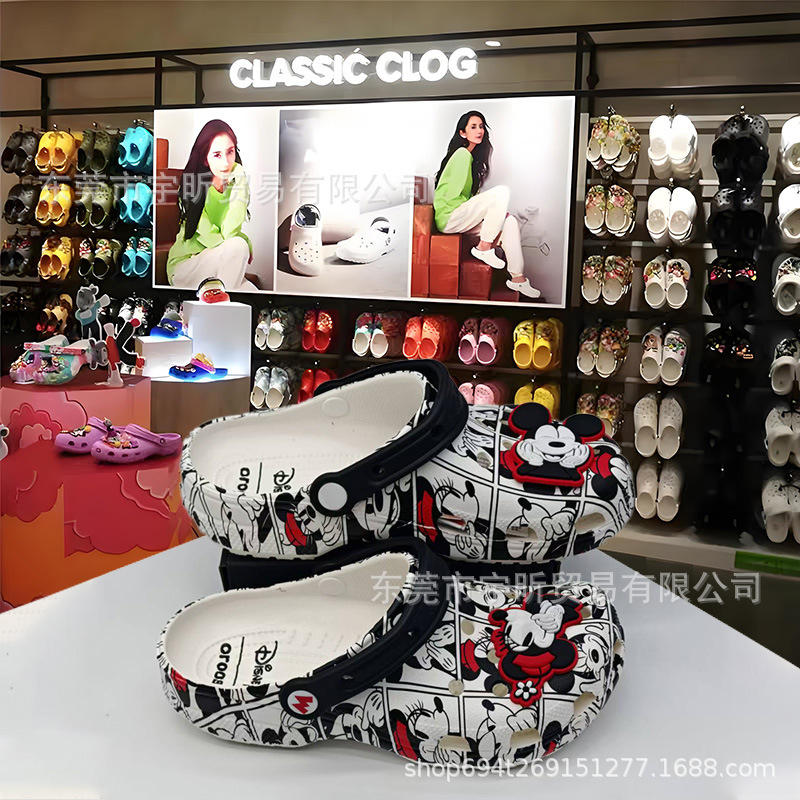 Cross Mickey Mouse Minnie Children's Clogs Summer Boys' Big Kids Closed-Toe Slippers Girls' Sandals