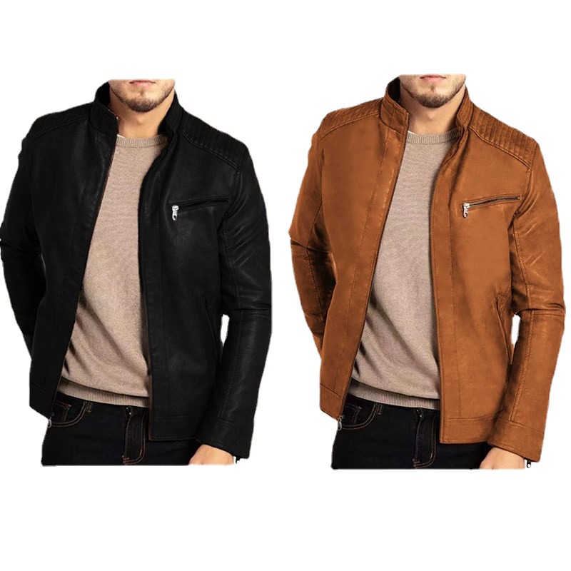 Men's Clothing sports PU jacket youth motorcycle windproof fitness jacket casual muscle men's leather jacket_voghion.com