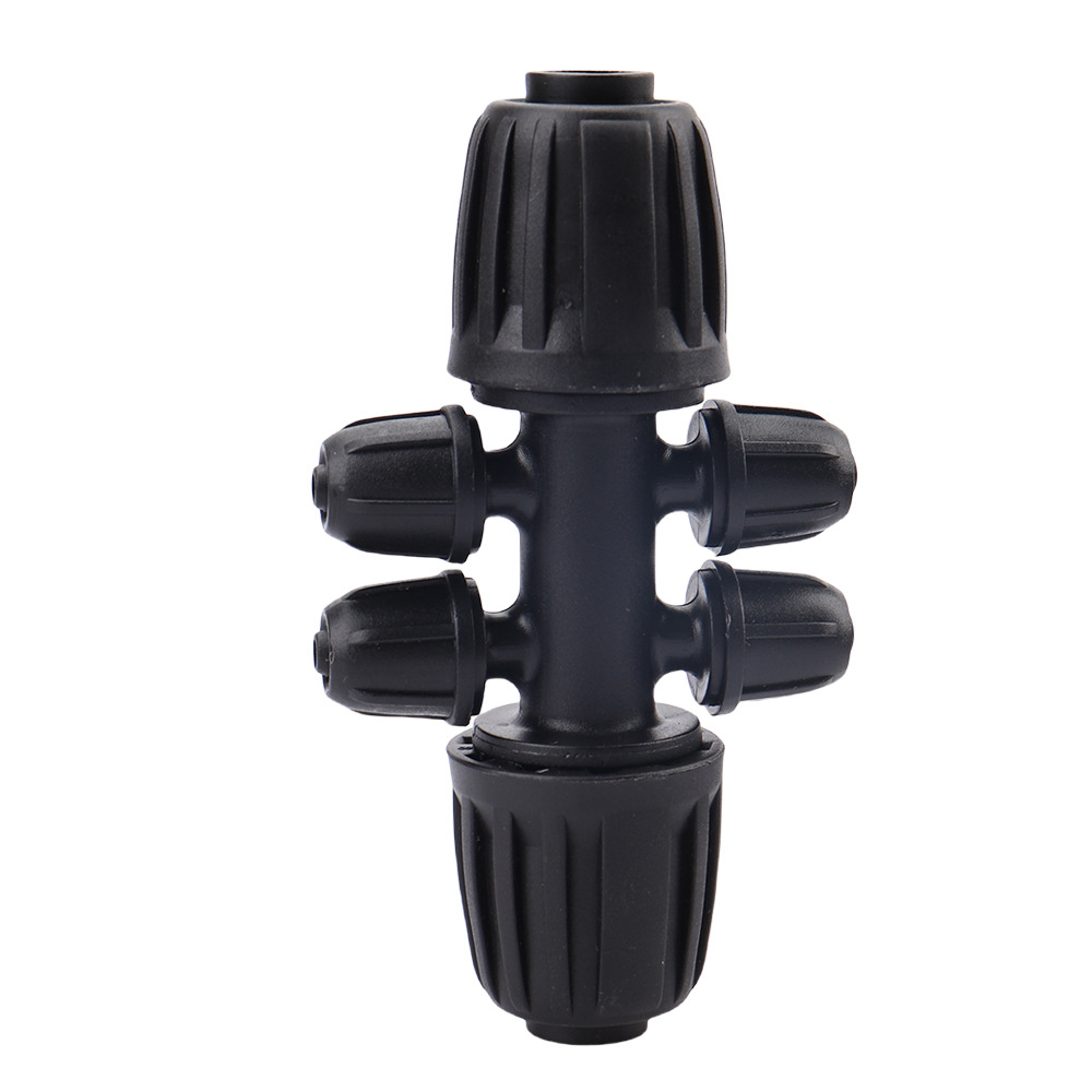 16 juntas de tubería a través de tres vías jardín césped riego automático riego de flores junta de riego tubería de riego por goteo junta de bloqueo