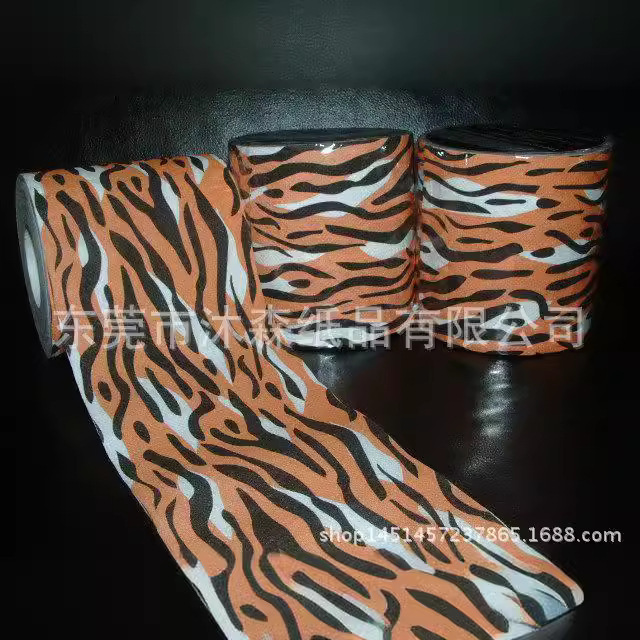 Factory Direct tiger pattern creative advertising color printing roll toilet paper tiger creative paper Factory Direct tiger pattern creative advertising color printing roll toilet paper tiger creative paper